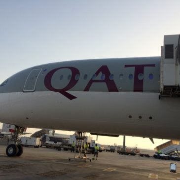 Qatar Airways in Business class from Tokyo (HND) to Doha (DOH) on A350