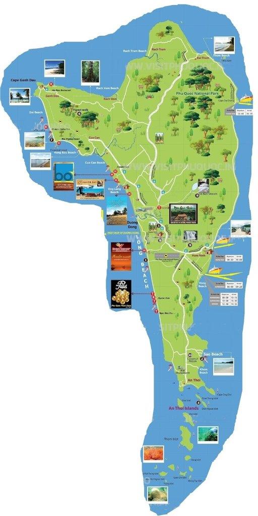 vietnam map with tourist attractions